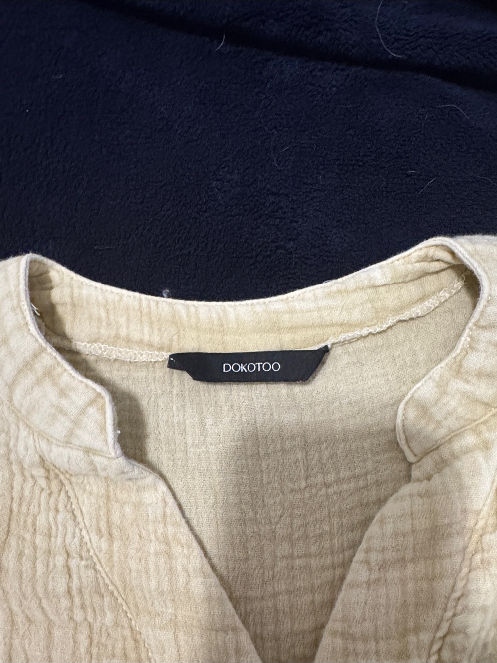 Cream Button Front Textured Tunic - Picture 2 of 5